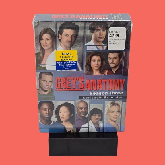 NEW Grey's Anatomy Season Three Seriously Extended DVD Box Set w/Bonus Features - Picture 1 of 6